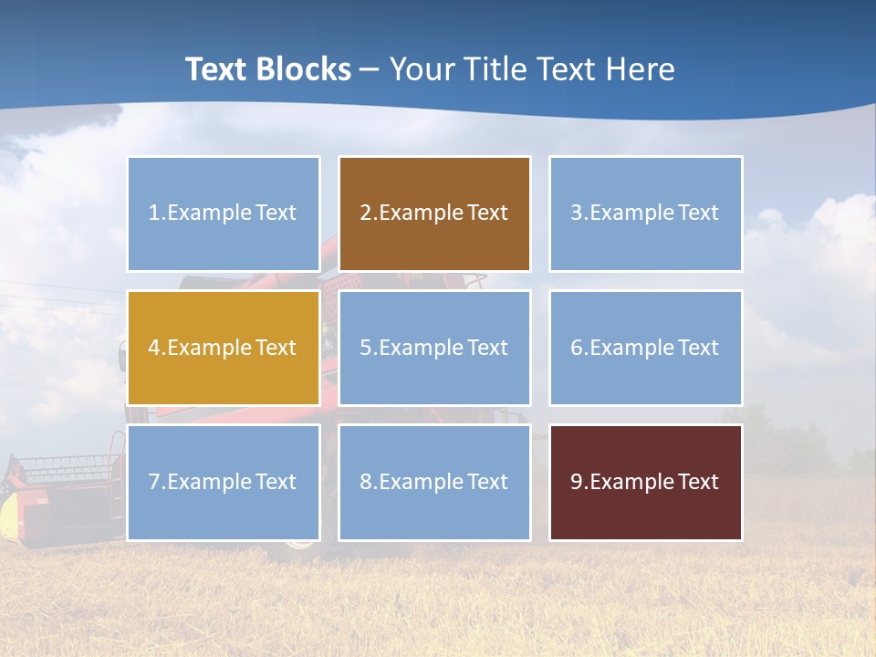 A Big Red Truck Driving Through A Field PowerPoint Template