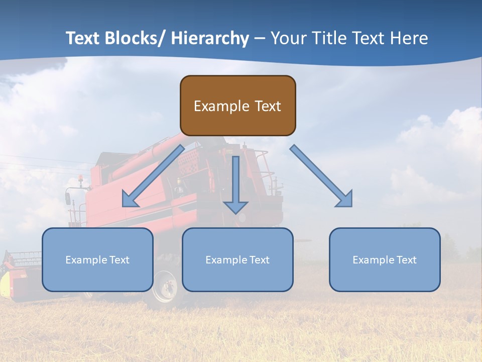 A Big Red Truck Driving Through A Field PowerPoint Template