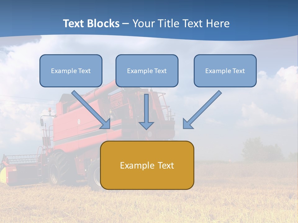 A Big Red Truck Driving Through A Field PowerPoint Template