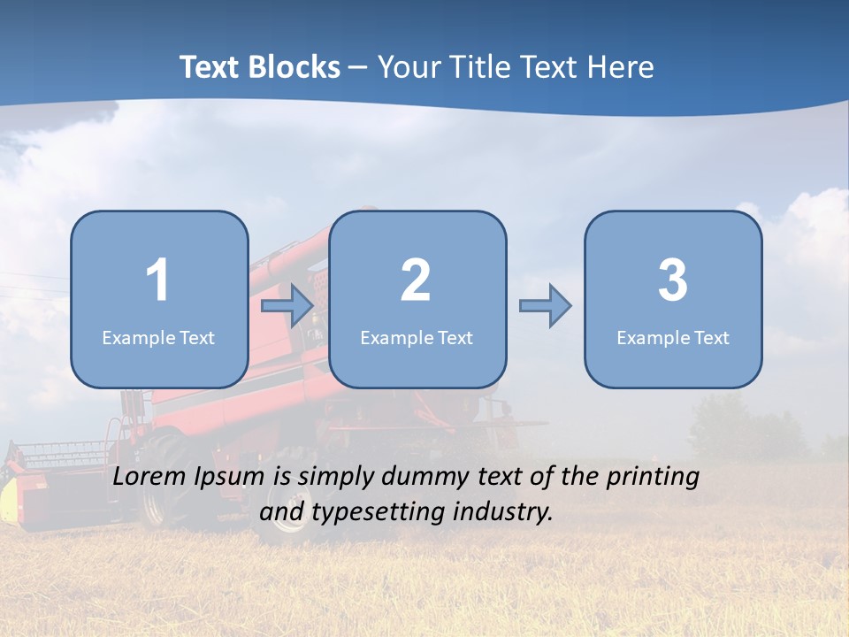 A Big Red Truck Driving Through A Field PowerPoint Template