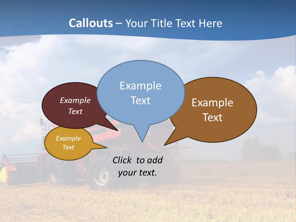 A Big Red Truck Driving Through A Field PowerPoint Template