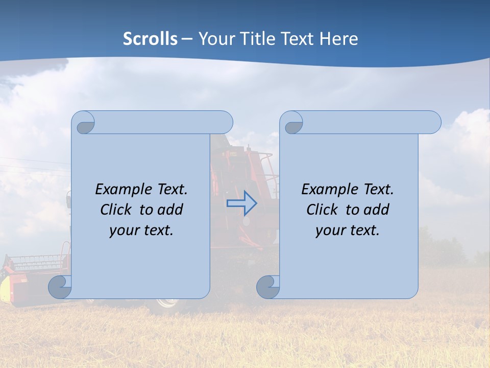 A Big Red Truck Driving Through A Field PowerPoint Template
