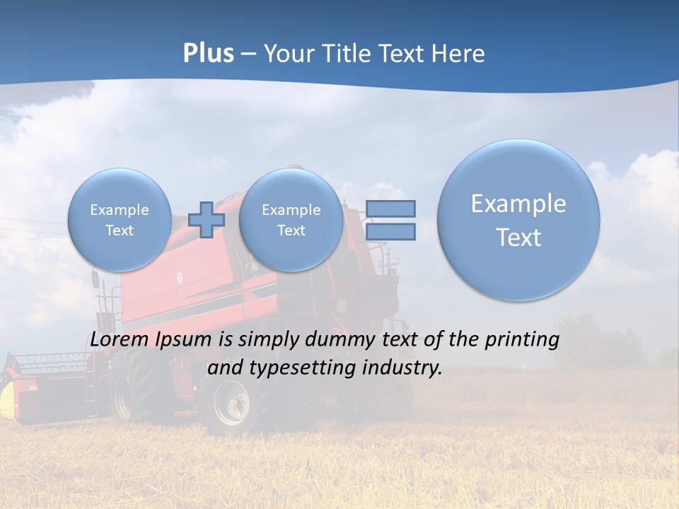 A Big Red Truck Driving Through A Field PowerPoint Template