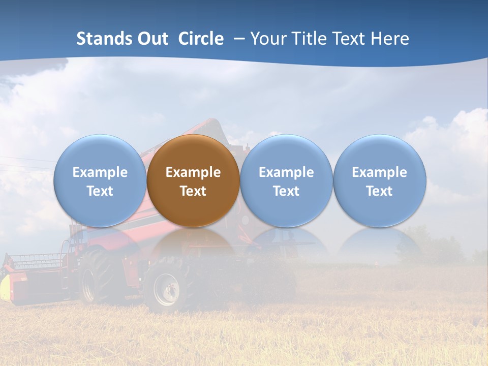 A Big Red Truck Driving Through A Field PowerPoint Template