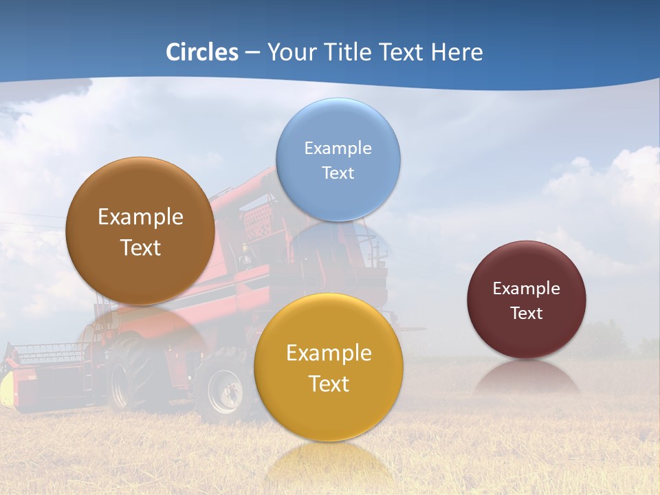 A Big Red Truck Driving Through A Field PowerPoint Template