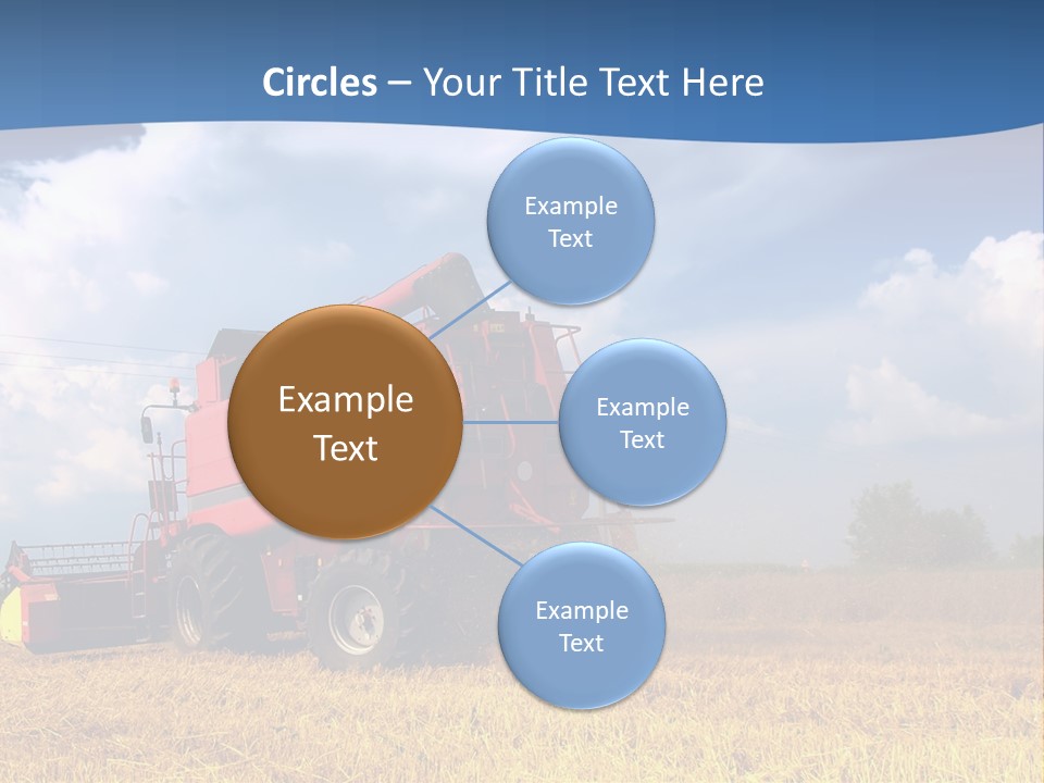 A Big Red Truck Driving Through A Field PowerPoint Template