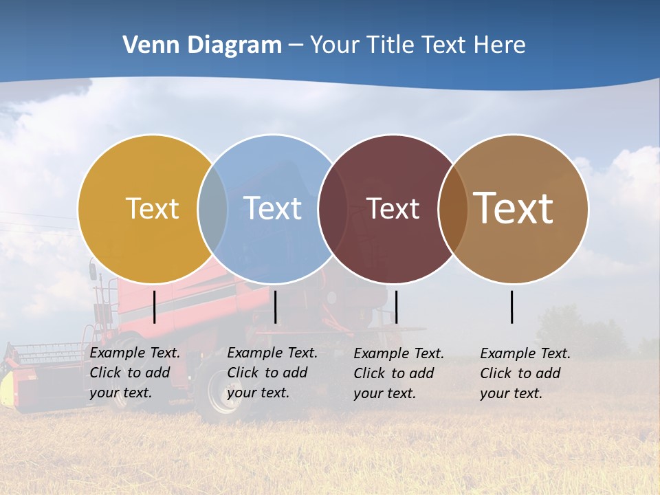 A Big Red Truck Driving Through A Field PowerPoint Template