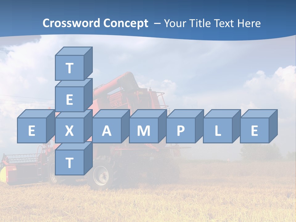A Big Red Truck Driving Through A Field PowerPoint Template
