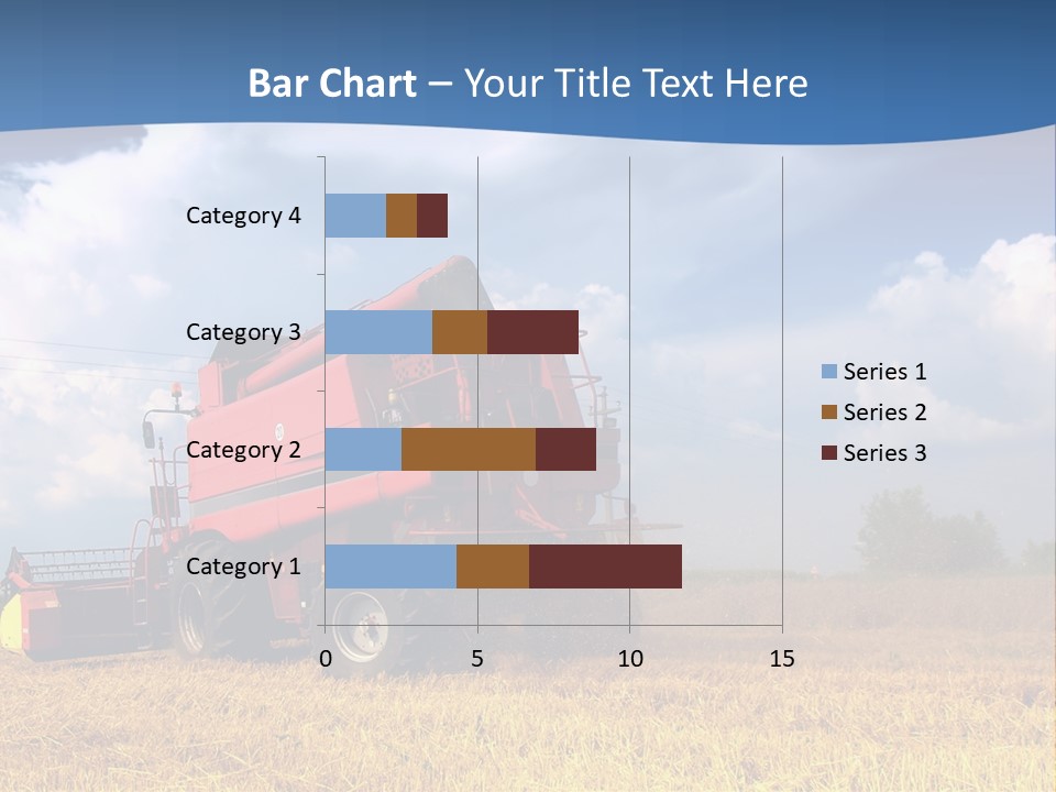 A Big Red Truck Driving Through A Field PowerPoint Template