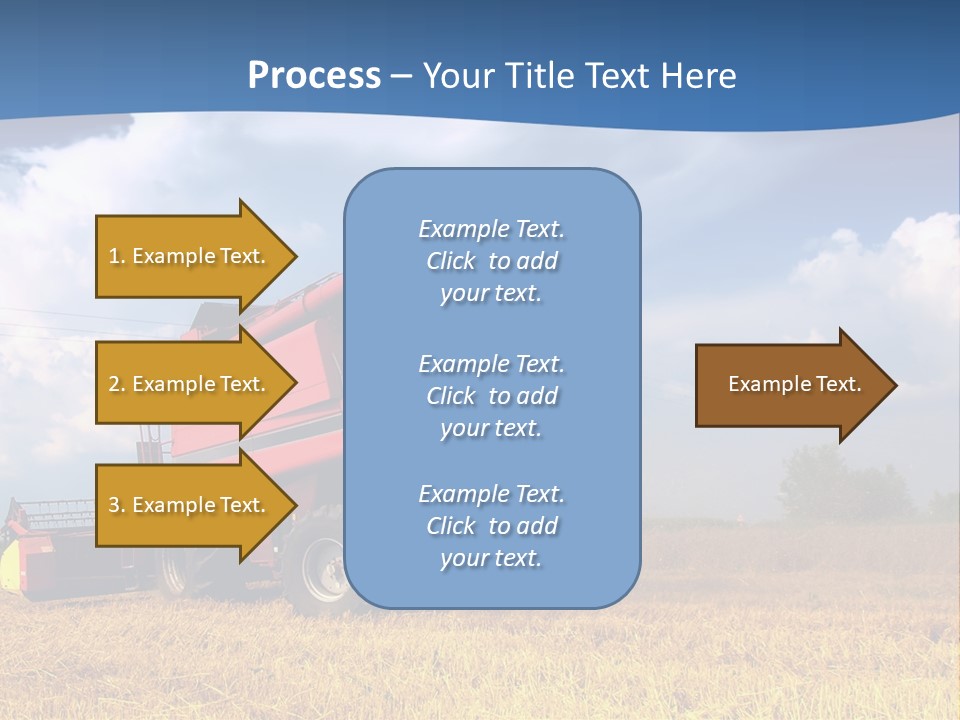 A Big Red Truck Driving Through A Field PowerPoint Template