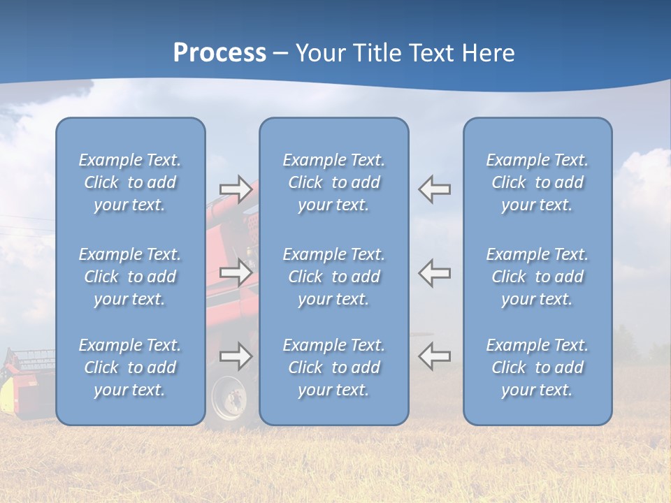 A Big Red Truck Driving Through A Field PowerPoint Template