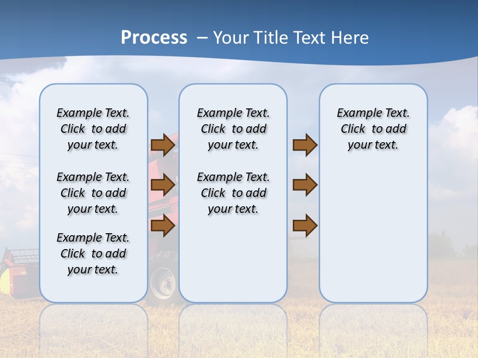 A Big Red Truck Driving Through A Field PowerPoint Template