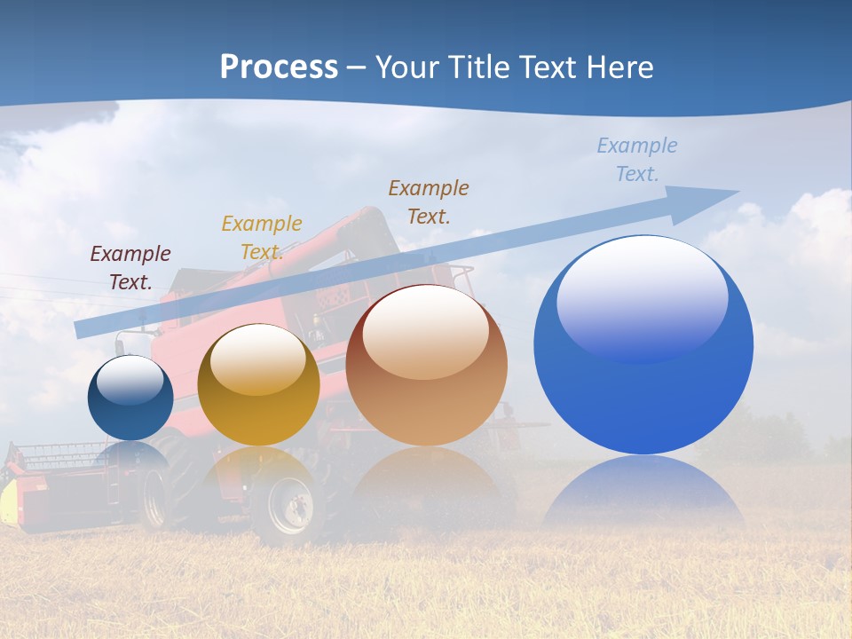 A Big Red Truck Driving Through A Field PowerPoint Template