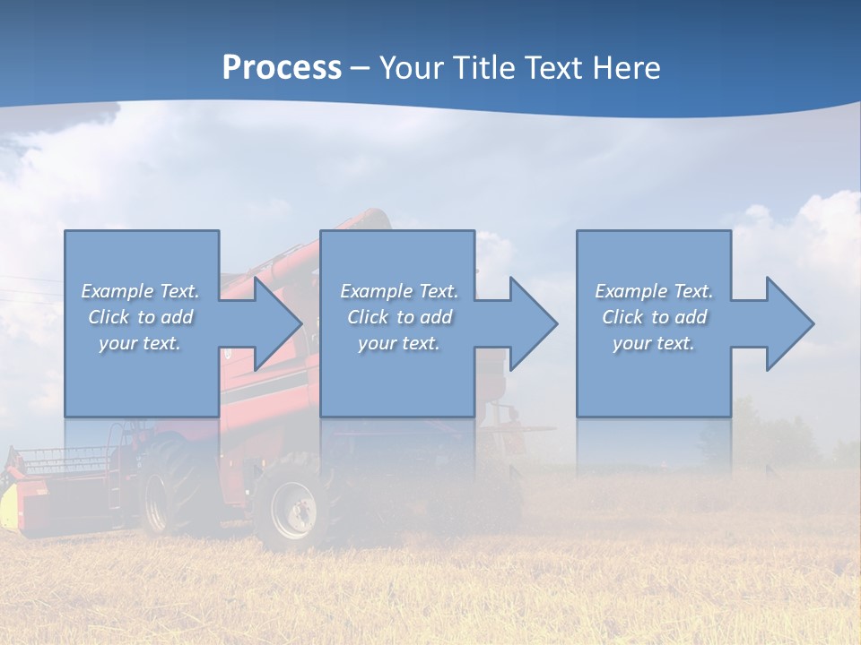 A Big Red Truck Driving Through A Field PowerPoint Template