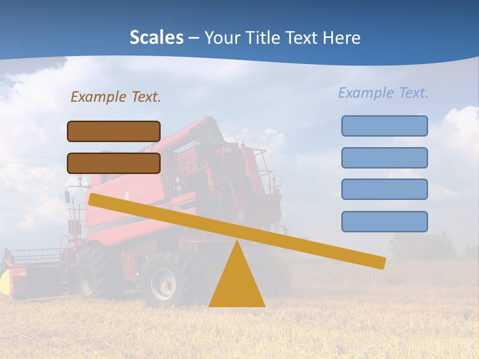 A Big Red Truck Driving Through A Field PowerPoint Template