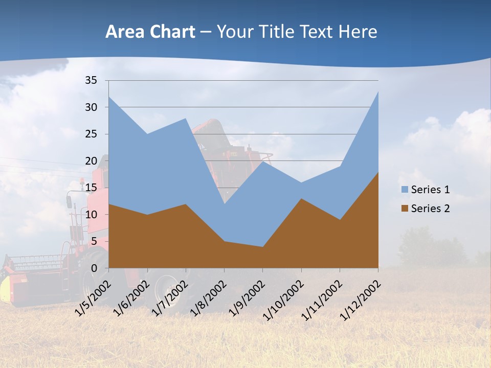 A Big Red Truck Driving Through A Field PowerPoint Template