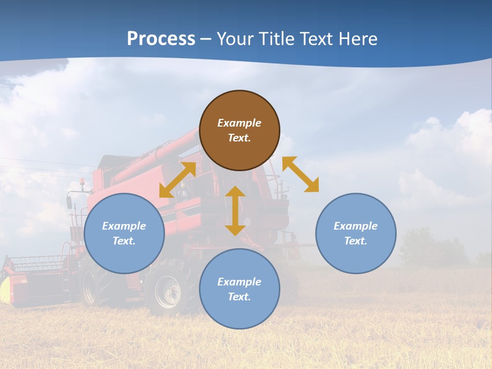A Big Red Truck Driving Through A Field PowerPoint Template