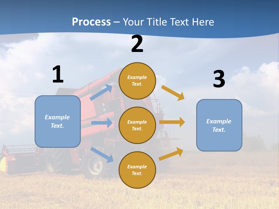 A Big Red Truck Driving Through A Field PowerPoint Template