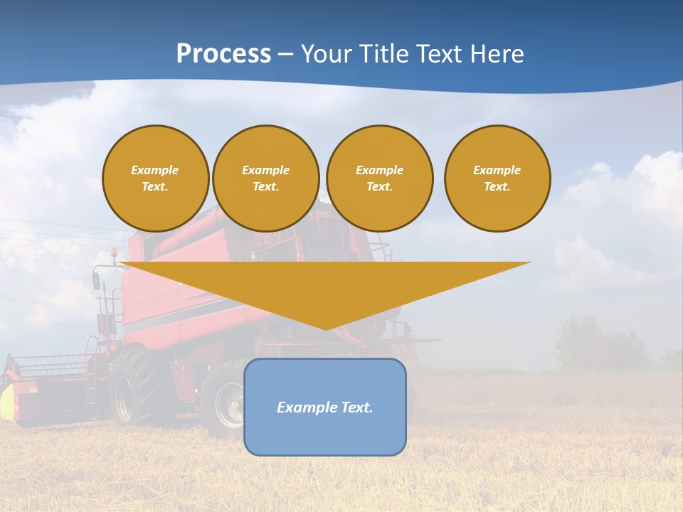 A Big Red Truck Driving Through A Field PowerPoint Template