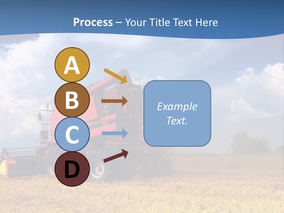 A Big Red Truck Driving Through A Field PowerPoint Template