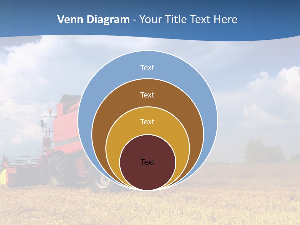 A Big Red Truck Driving Through A Field PowerPoint Template
