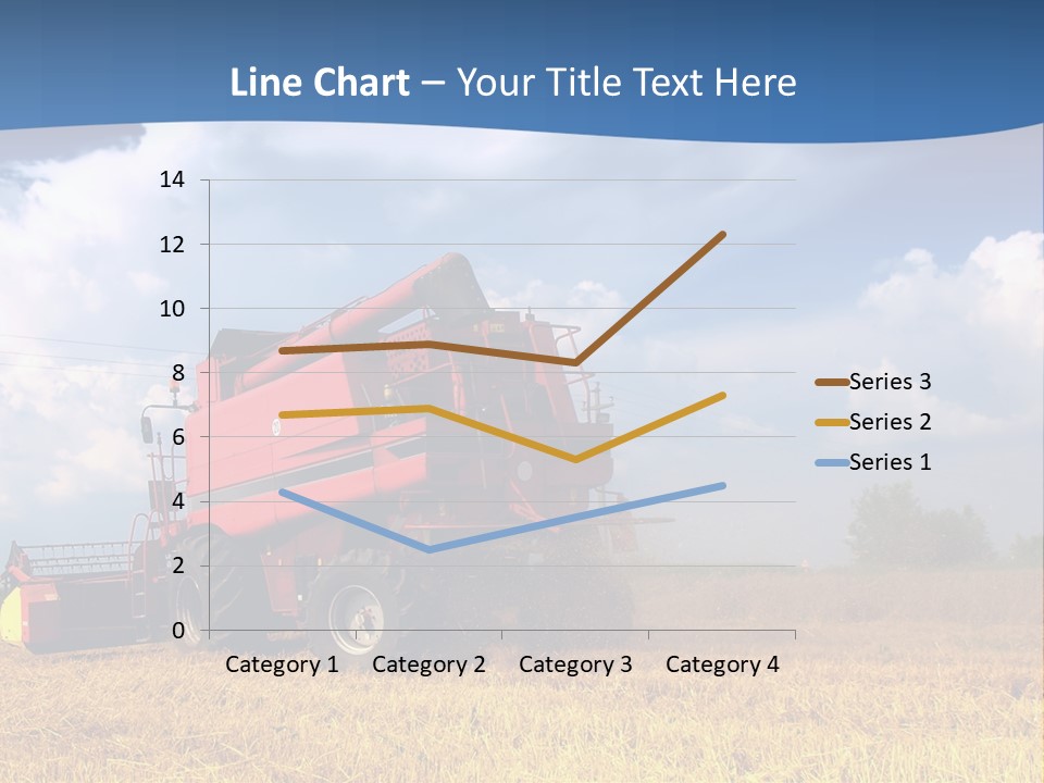 A Big Red Truck Driving Through A Field PowerPoint Template