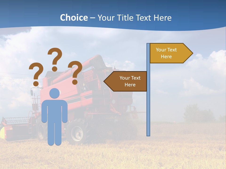 A Big Red Truck Driving Through A Field PowerPoint Template