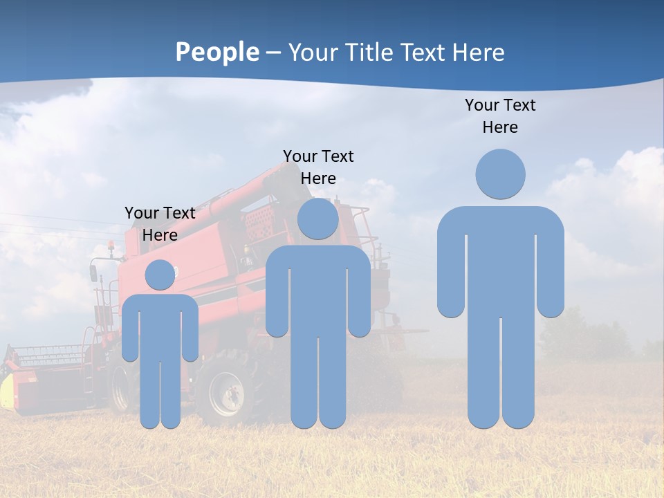 A Big Red Truck Driving Through A Field PowerPoint Template