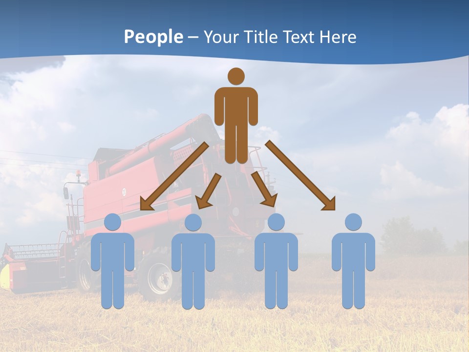 A Big Red Truck Driving Through A Field PowerPoint Template