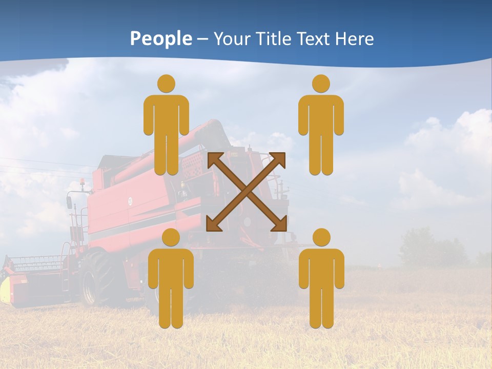 A Big Red Truck Driving Through A Field PowerPoint Template