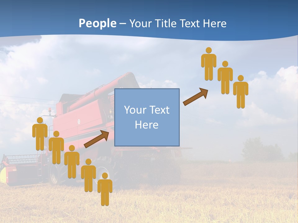 A Big Red Truck Driving Through A Field PowerPoint Template