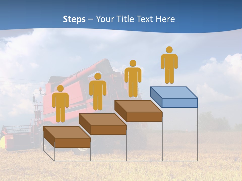 A Big Red Truck Driving Through A Field PowerPoint Template