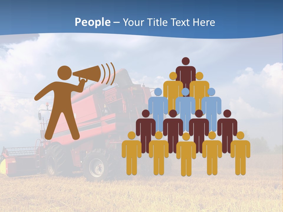 A Big Red Truck Driving Through A Field PowerPoint Template