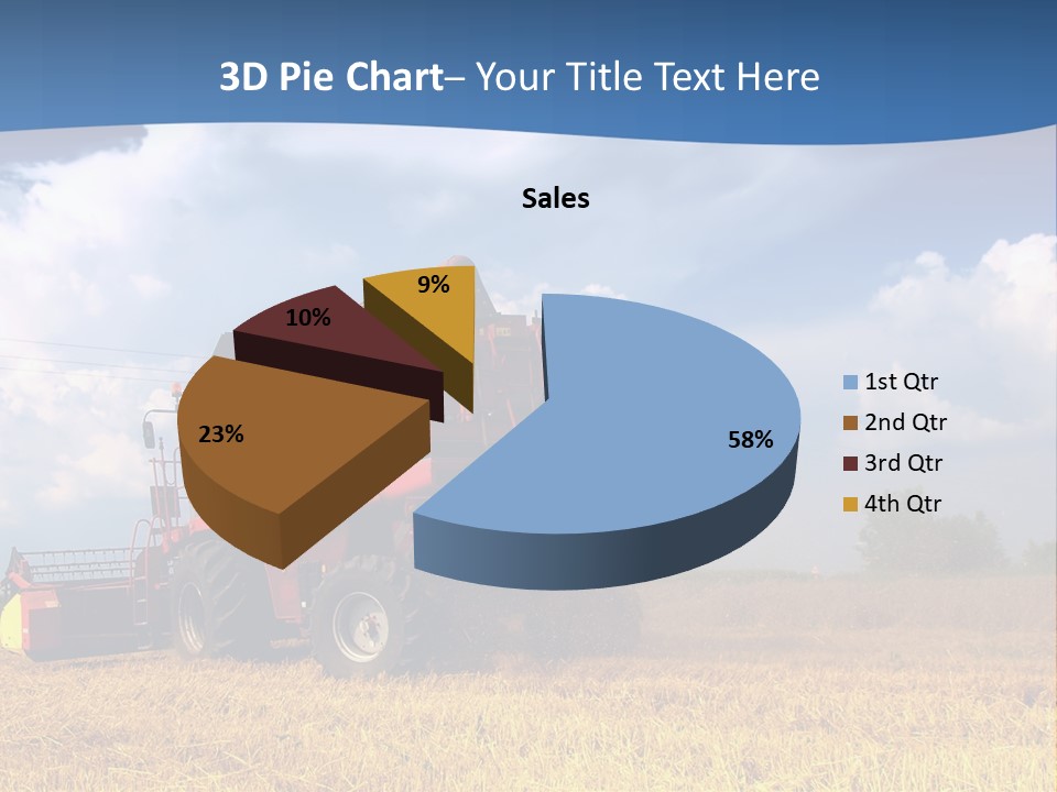 A Big Red Truck Driving Through A Field PowerPoint Template