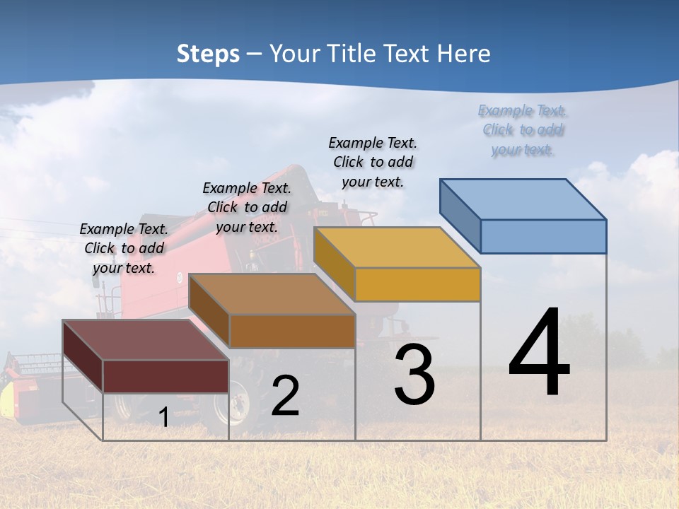 A Big Red Truck Driving Through A Field PowerPoint Template