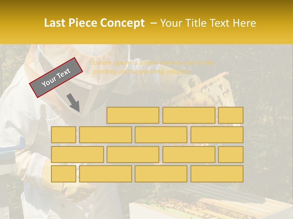 A Man In A Bee Suit Holding A Beehive PowerPoint Template