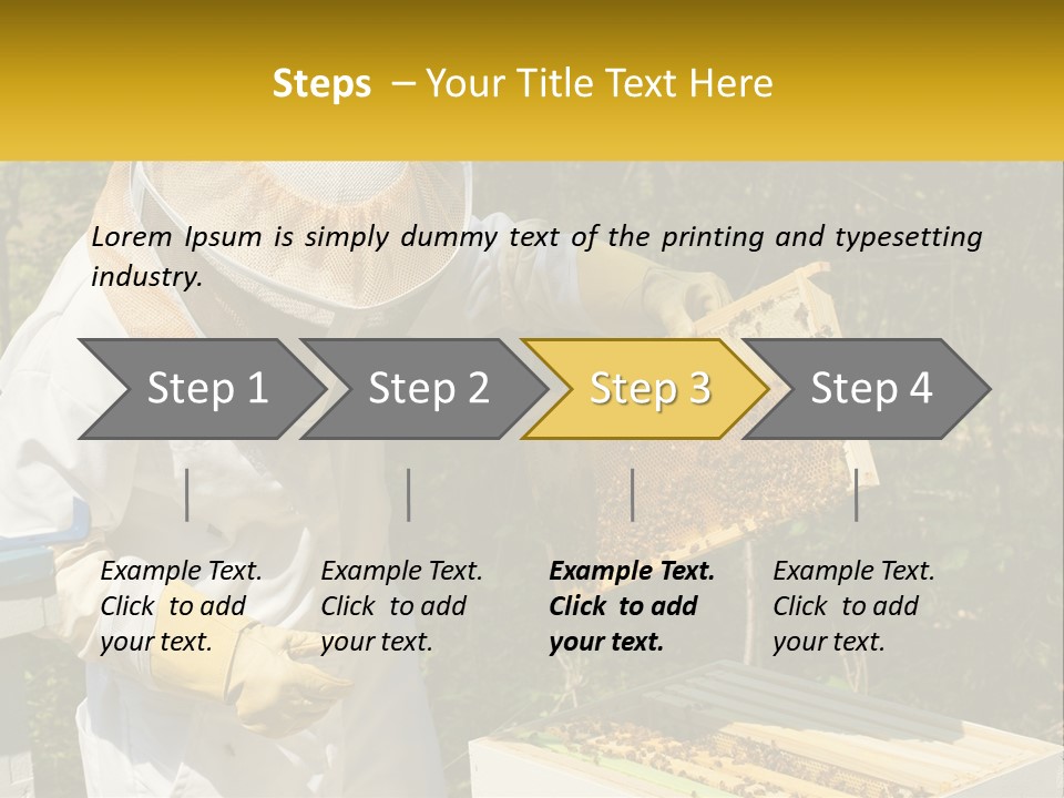 A Man In A Bee Suit Holding A Beehive PowerPoint Template