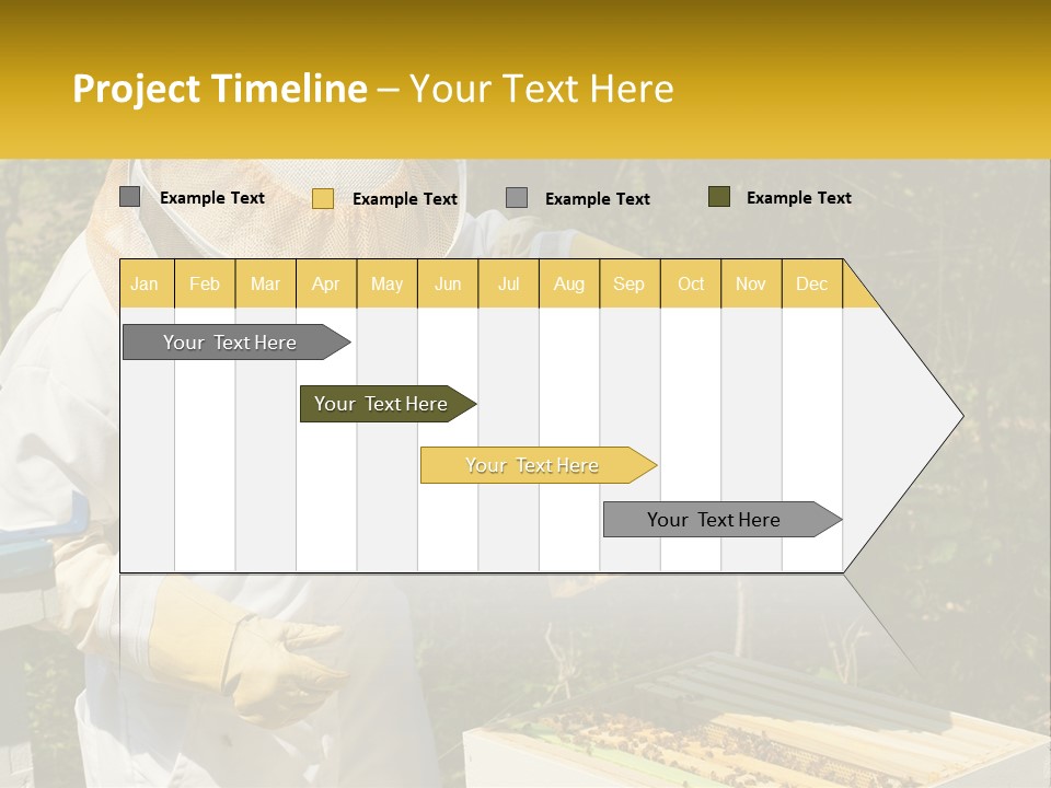 A Man In A Bee Suit Holding A Beehive PowerPoint Template