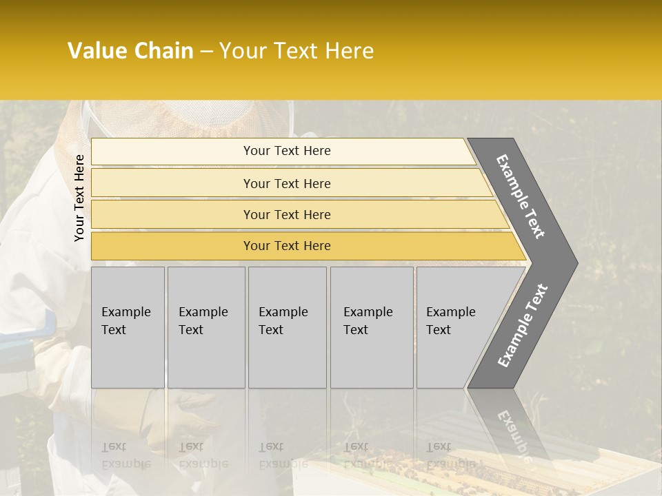 A Man In A Bee Suit Holding A Beehive PowerPoint Template