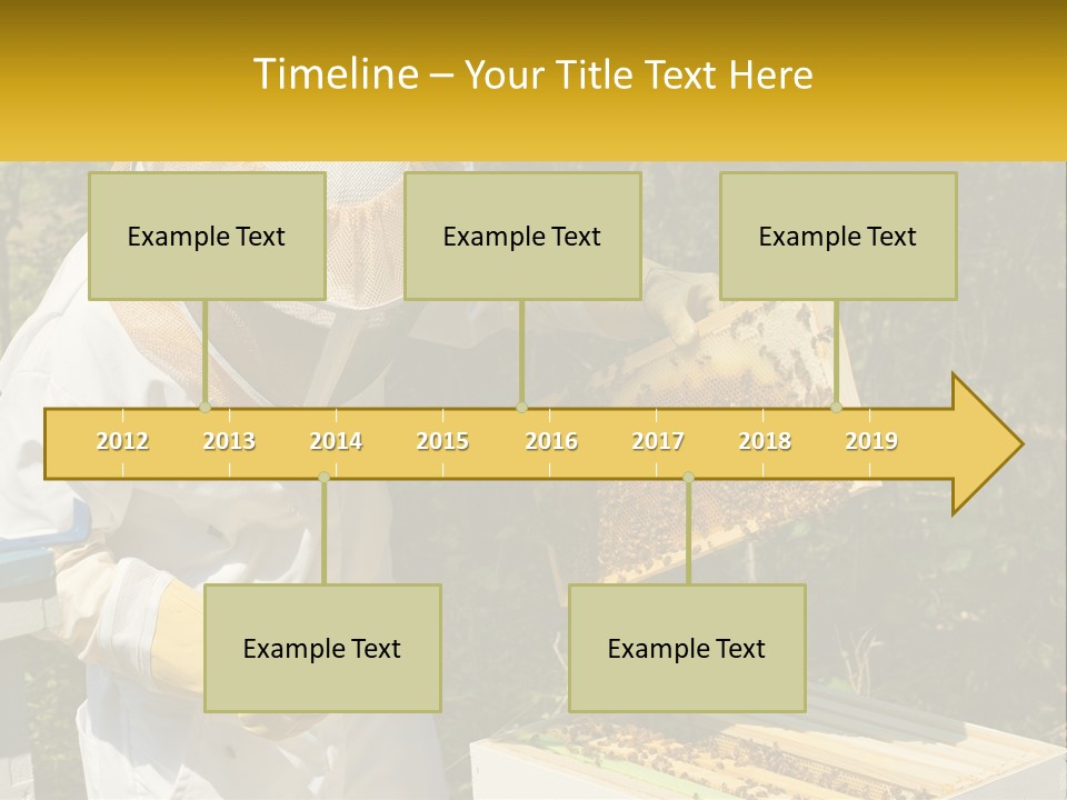 A Man In A Bee Suit Holding A Beehive PowerPoint Template