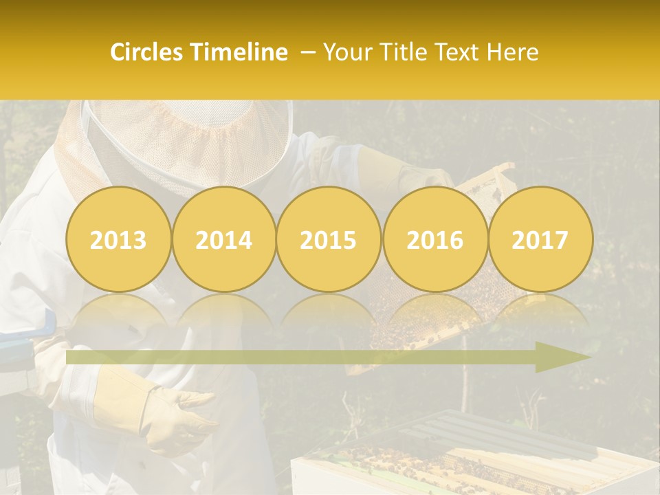 A Man In A Bee Suit Holding A Beehive PowerPoint Template