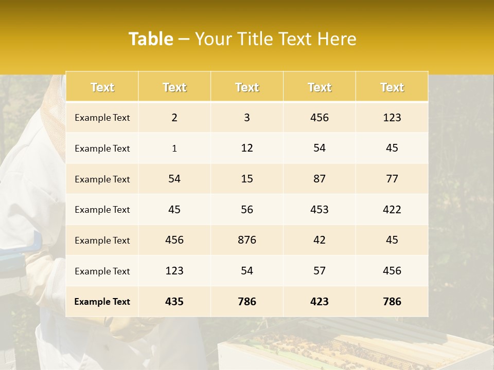 A Man In A Bee Suit Holding A Beehive PowerPoint Template