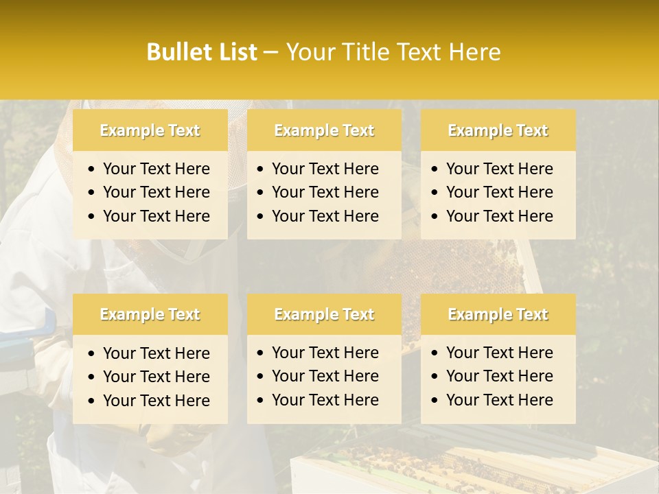 A Man In A Bee Suit Holding A Beehive PowerPoint Template