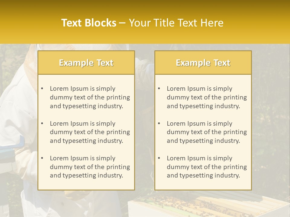A Man In A Bee Suit Holding A Beehive PowerPoint Template