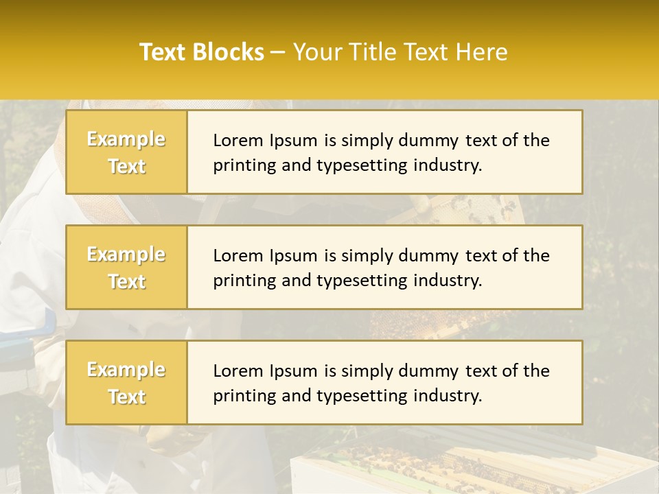 A Man In A Bee Suit Holding A Beehive PowerPoint Template