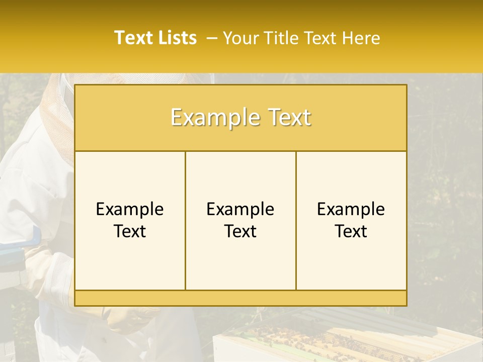 A Man In A Bee Suit Holding A Beehive PowerPoint Template