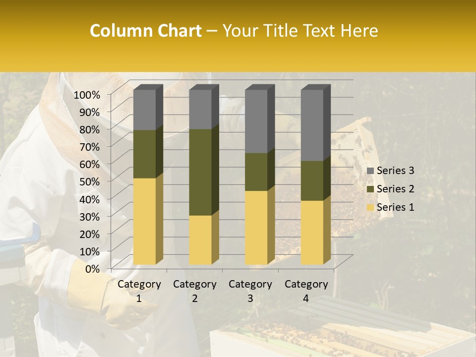 A Man In A Bee Suit Holding A Beehive PowerPoint Template