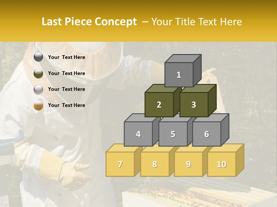 A Man In A Bee Suit Holding A Beehive PowerPoint Template