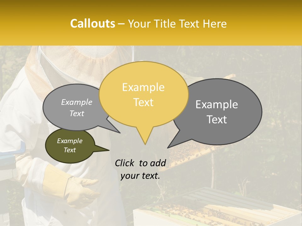 A Man In A Bee Suit Holding A Beehive PowerPoint Template