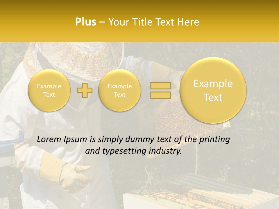 A Man In A Bee Suit Holding A Beehive PowerPoint Template